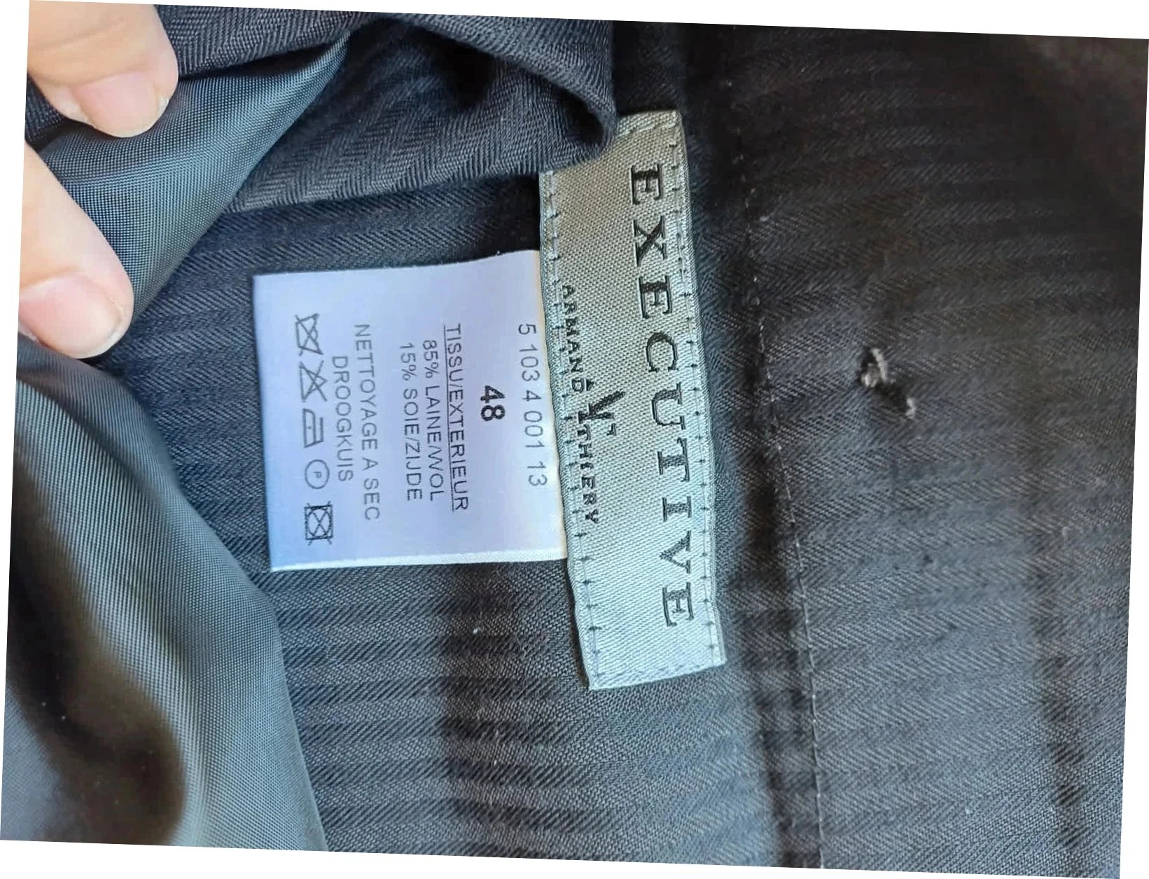 Calça de fato cinza escuro Armand Thiery Executive – Lã e Seda – Tamanho 48 – photo 6